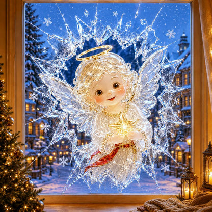 🔥Limited time 49% OFF -✨🎄Crystal Christmas Break-In Window Decal — 3D Shattered-Glass Holiday Window Decoration