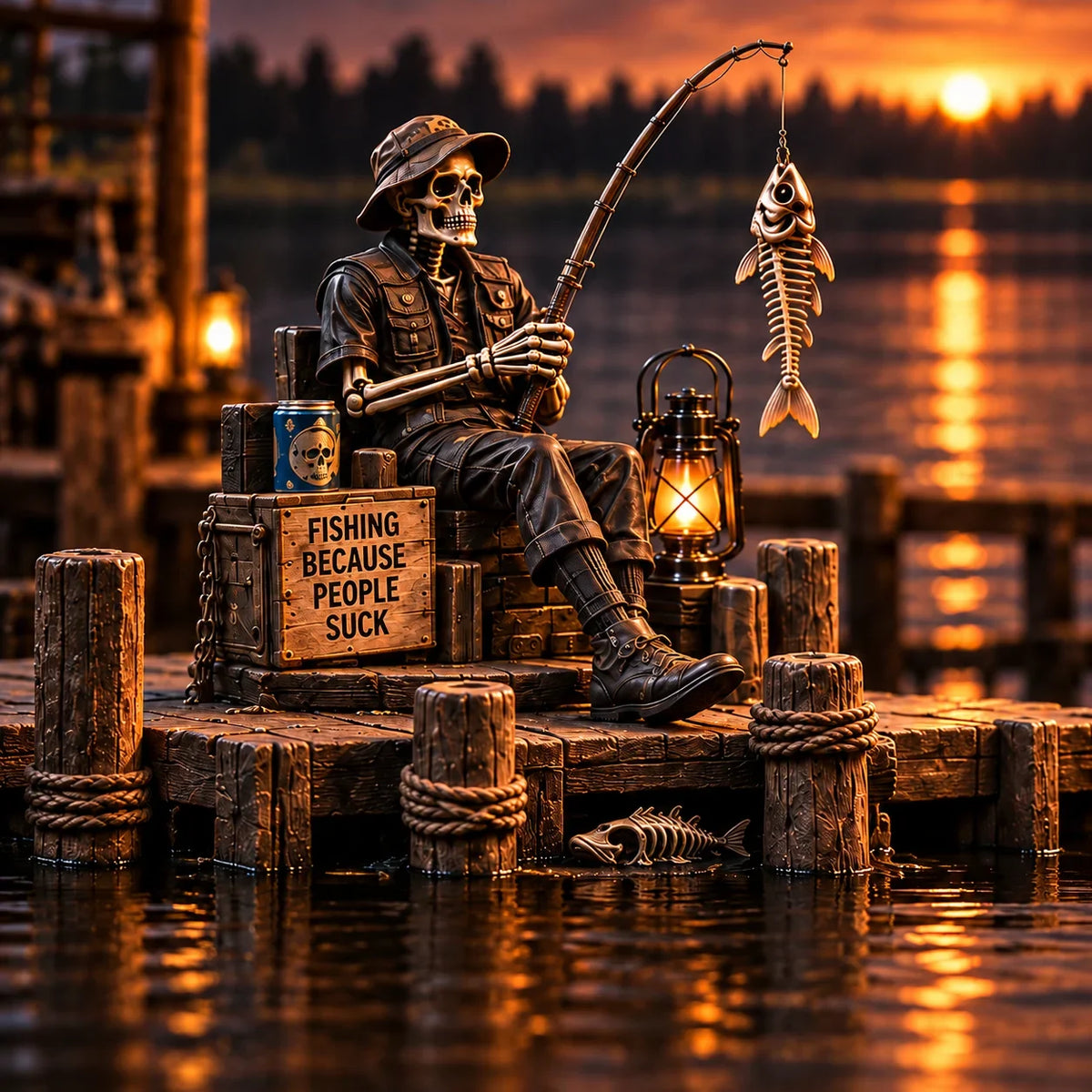 💀🔥 Bad To The Bone – 6 Dark Humor Skeleton Collectibles For Men, Man Cave Decor & Unique Gifts 🎁