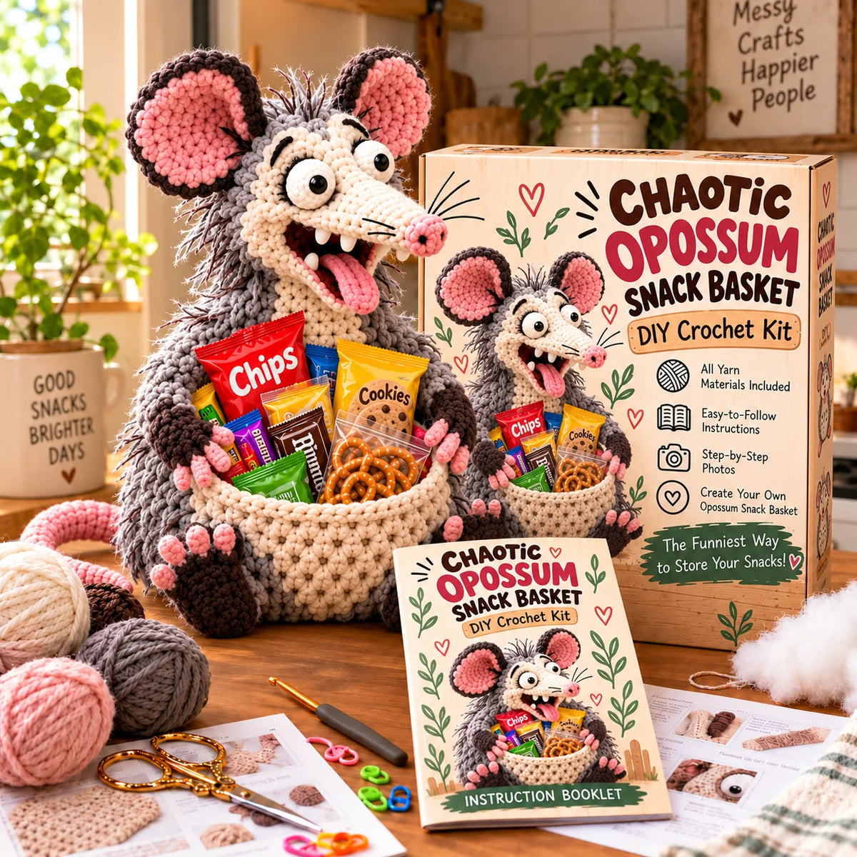 ⭐😂 Snack Attack Squad™ – Diy Crochet Funny Animal Snack Basket Collection