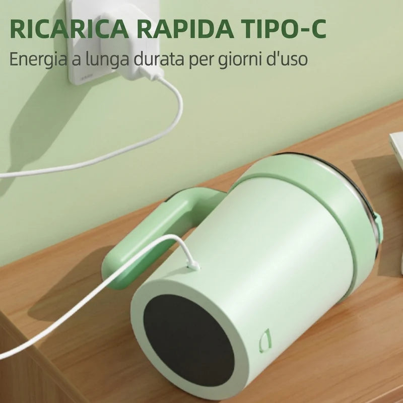 Automatic mixing cup with smart temperature display