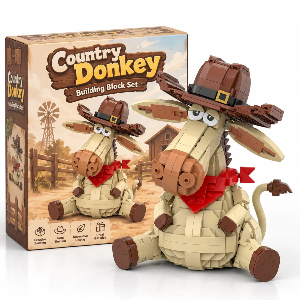 Country Donkey Building Block Set