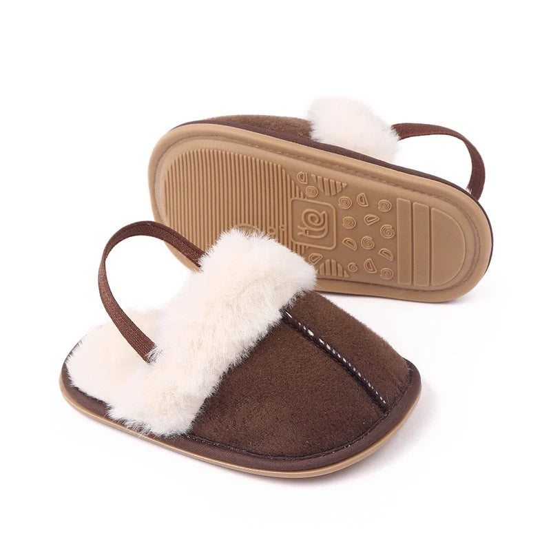 Fluffy Baby & Toddler Slippers With Soft Plush Lining And Non-slip Soles