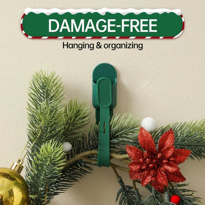 ⏰ Silicone Christmas Wreath Ties & Traceless Hooks – Reusable, Damage-free Holiday Decor Hanging Kit ✨