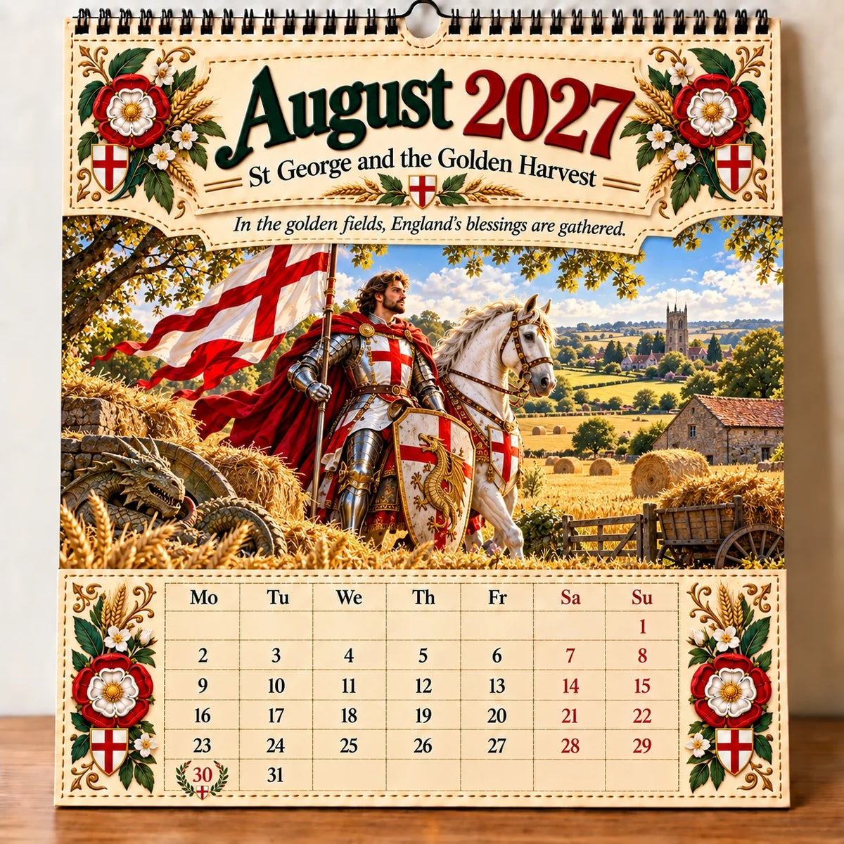 🗡️🐉 - 2027 England St George “faith, Courage & Protection” Wall Calendar