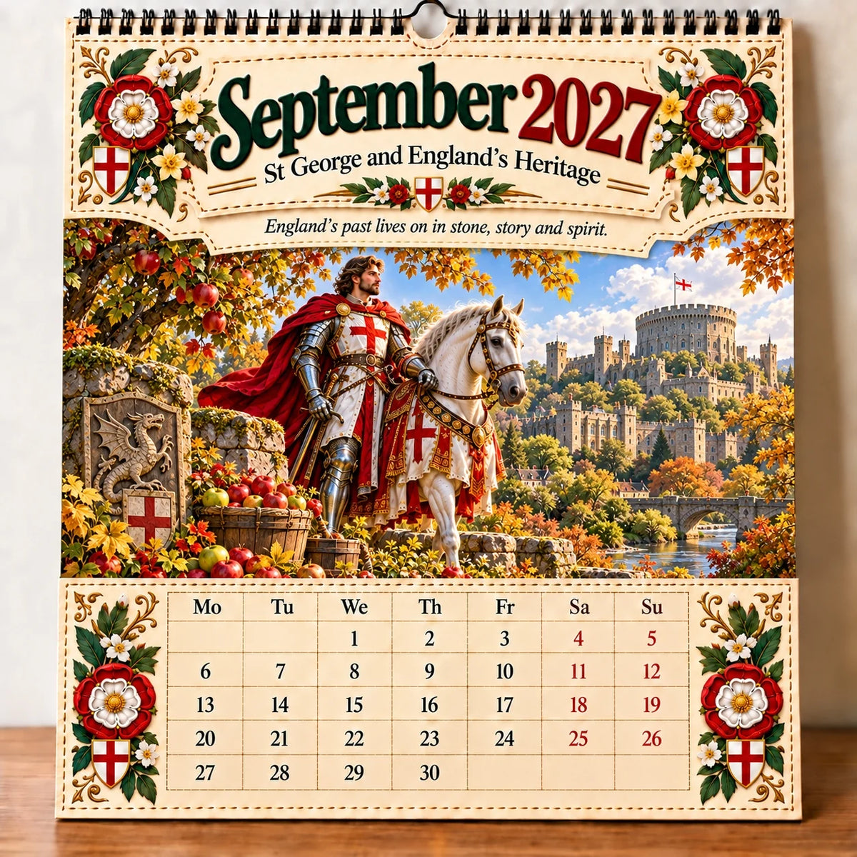 🗡️🐉 - 2027 England St George “faith, Courage & Protection” Wall Calendar