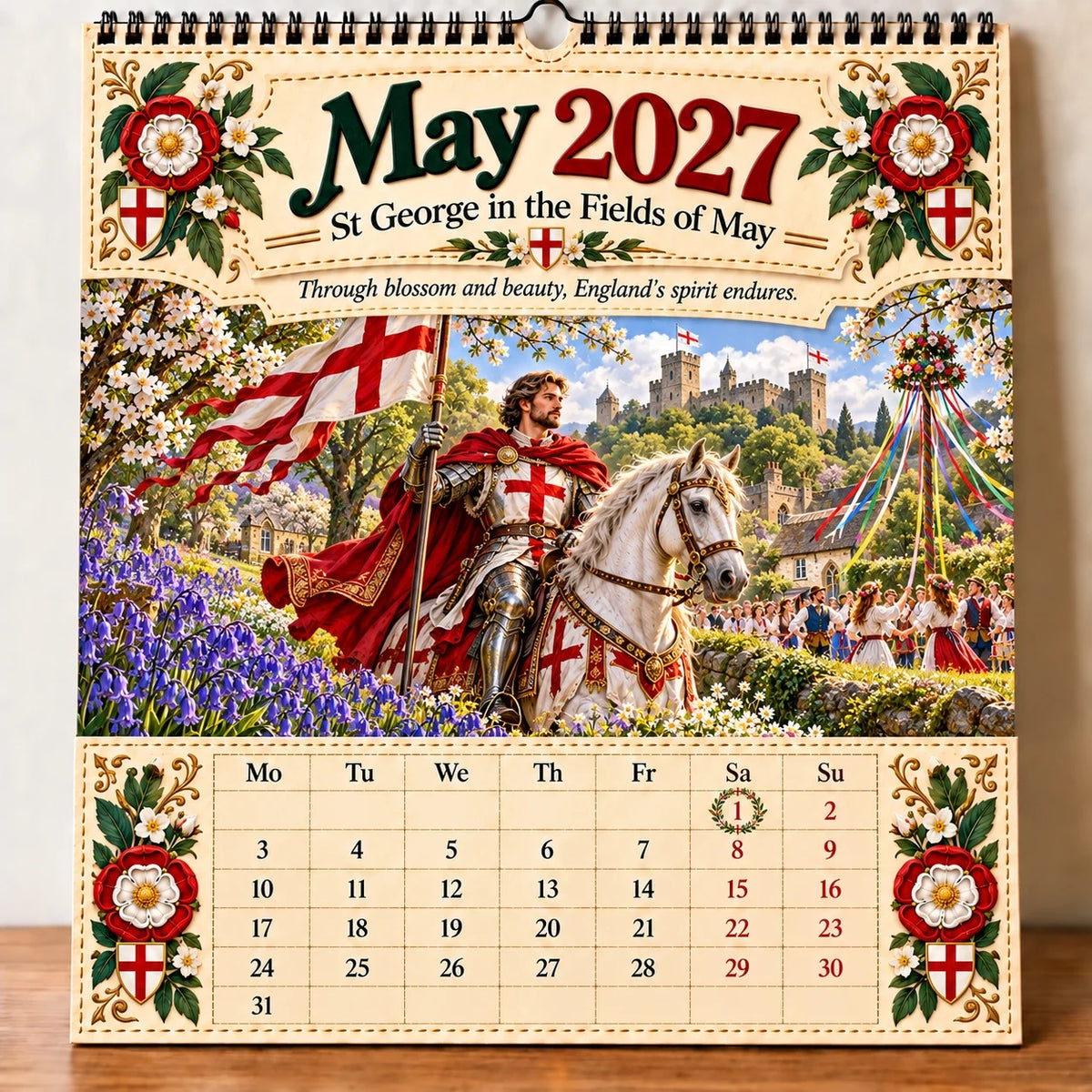 🗡️🐉 - 2027 England St George “faith, Courage & Protection” Wall Calendar
