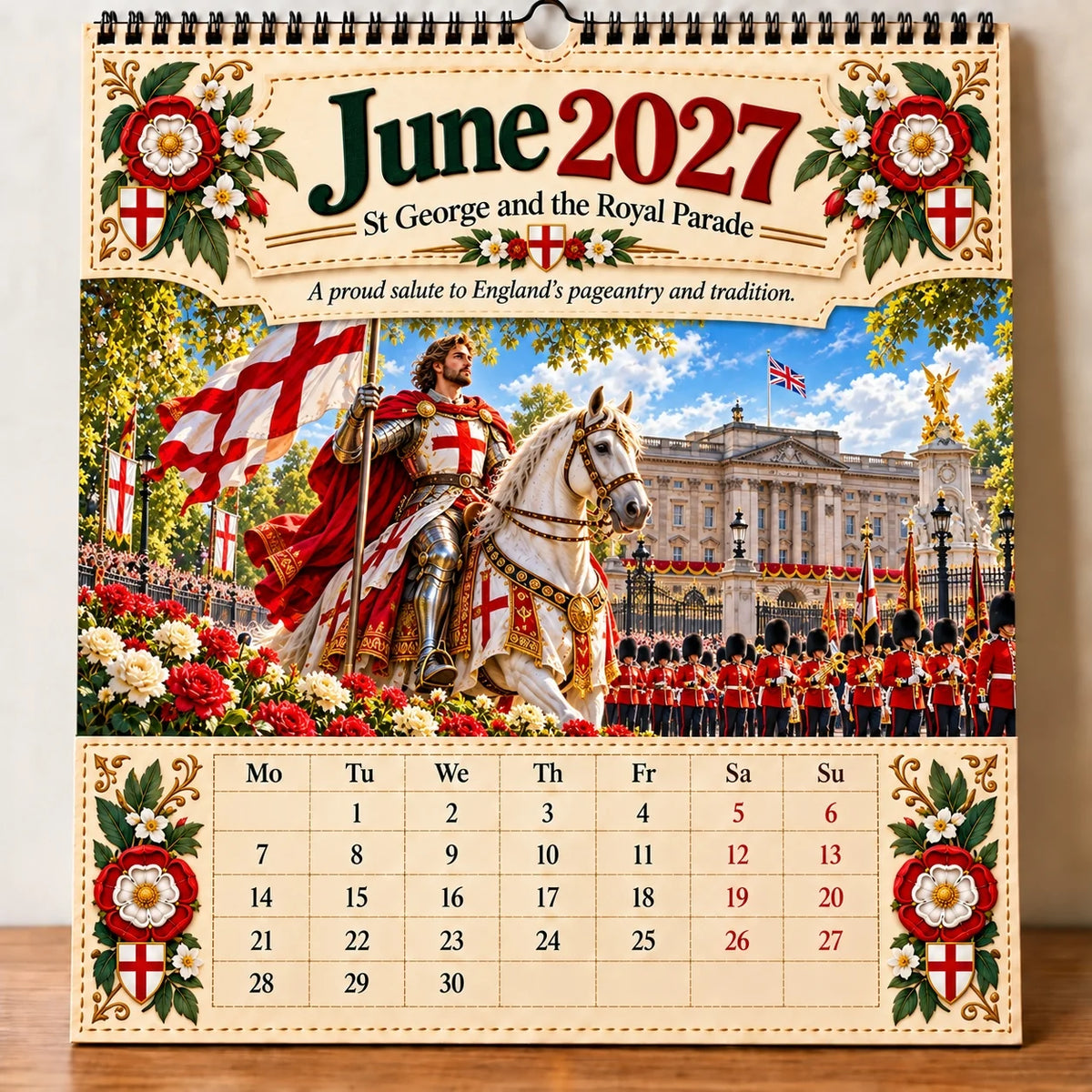 🗡️🐉 - 2027 England St George “faith, Courage & Protection” Wall Calendar