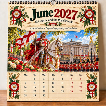 🗡️🐉 - 2027 England St George “faith, Courage & Protection” Wall Calendar