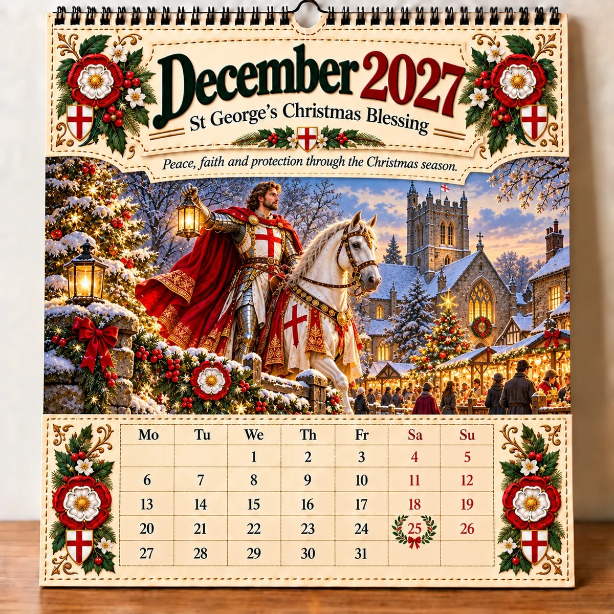🗡️🐉 - 2027 England St George “faith, Courage & Protection” Wall Calendar