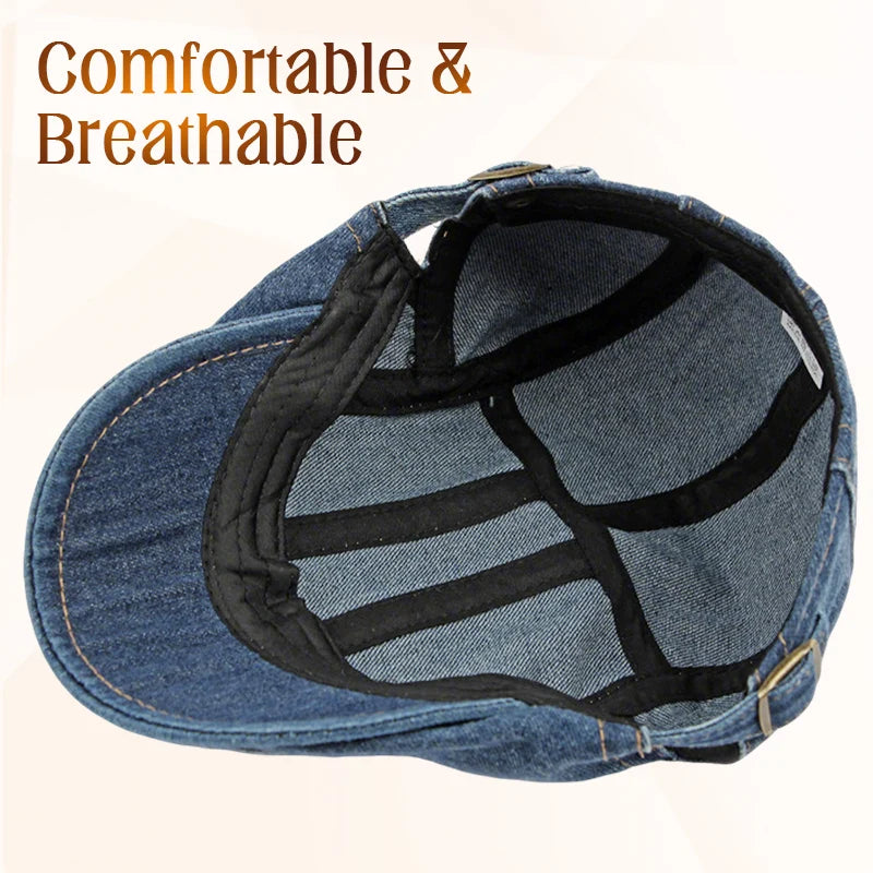 🎉 This Week's Special Sales - 47% Off ✨🧢 Unisex Denim Newsboy Cap | Vintage Classic Style, Adjustable Comfort Fit For Everyday Wear