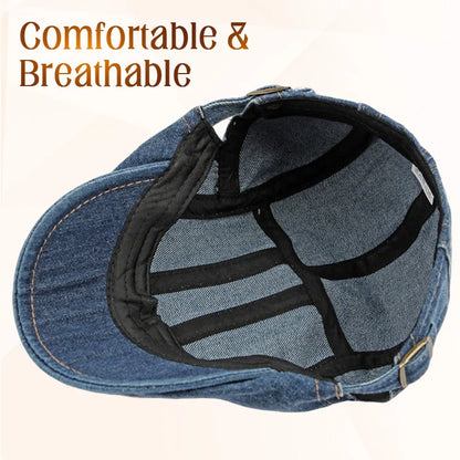 🎉 This Week's Special Sales - 47% Off ✨🧢 Unisex Denim Newsboy Cap | Vintage Classic Style, Adjustable Comfort Fit For Everyday Wear