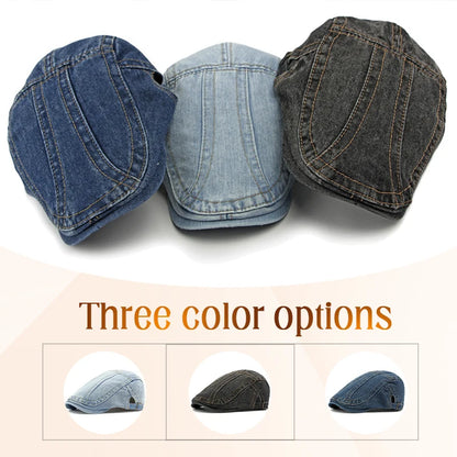 🎉 This Week's Special Sales - 47% Off ✨🧢 Unisex Denim Newsboy Cap | Vintage Classic Style, Adjustable Comfort Fit For Everyday Wear