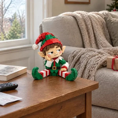🎅 Off-Duty Christmas Elf Building Set – Funny Holiday Desk Decor