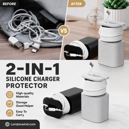 📢📢50% OFF & Buy 1 Get 1 Free⏰ 2-in-1 Silicone Charger Protector
