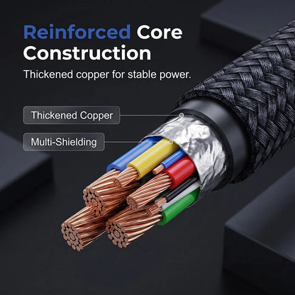 Charge Any Device Instantly! No-overcharge 100w Braided Cable