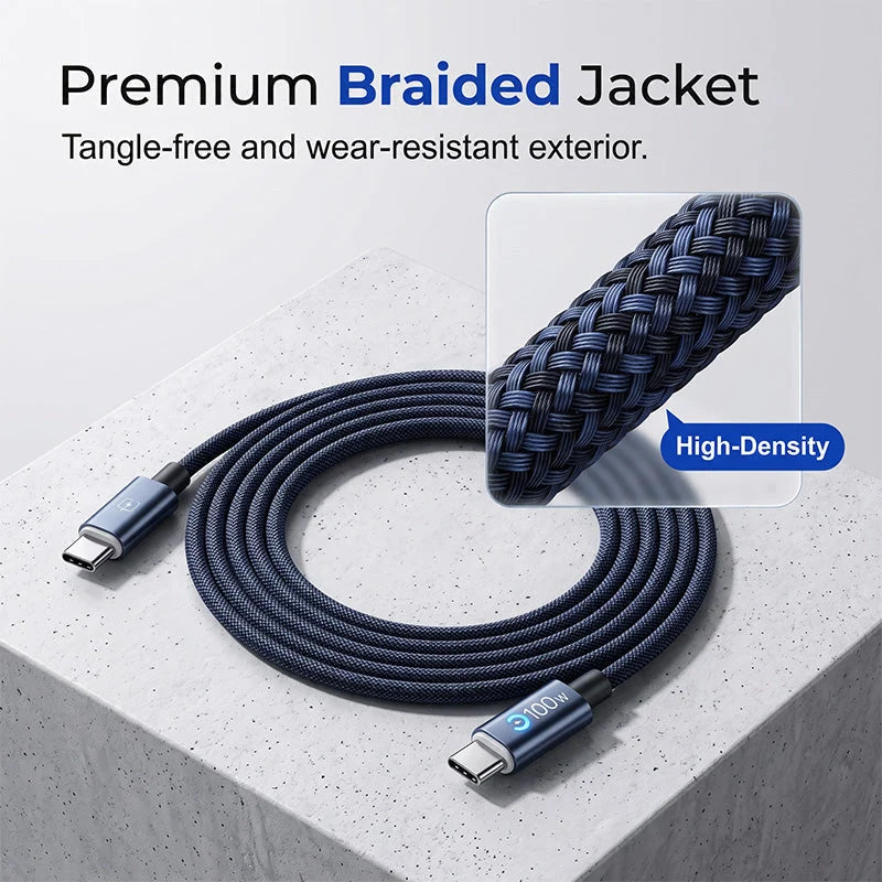 Charge Any Device Instantly! No-overcharge 100w Braided Cable