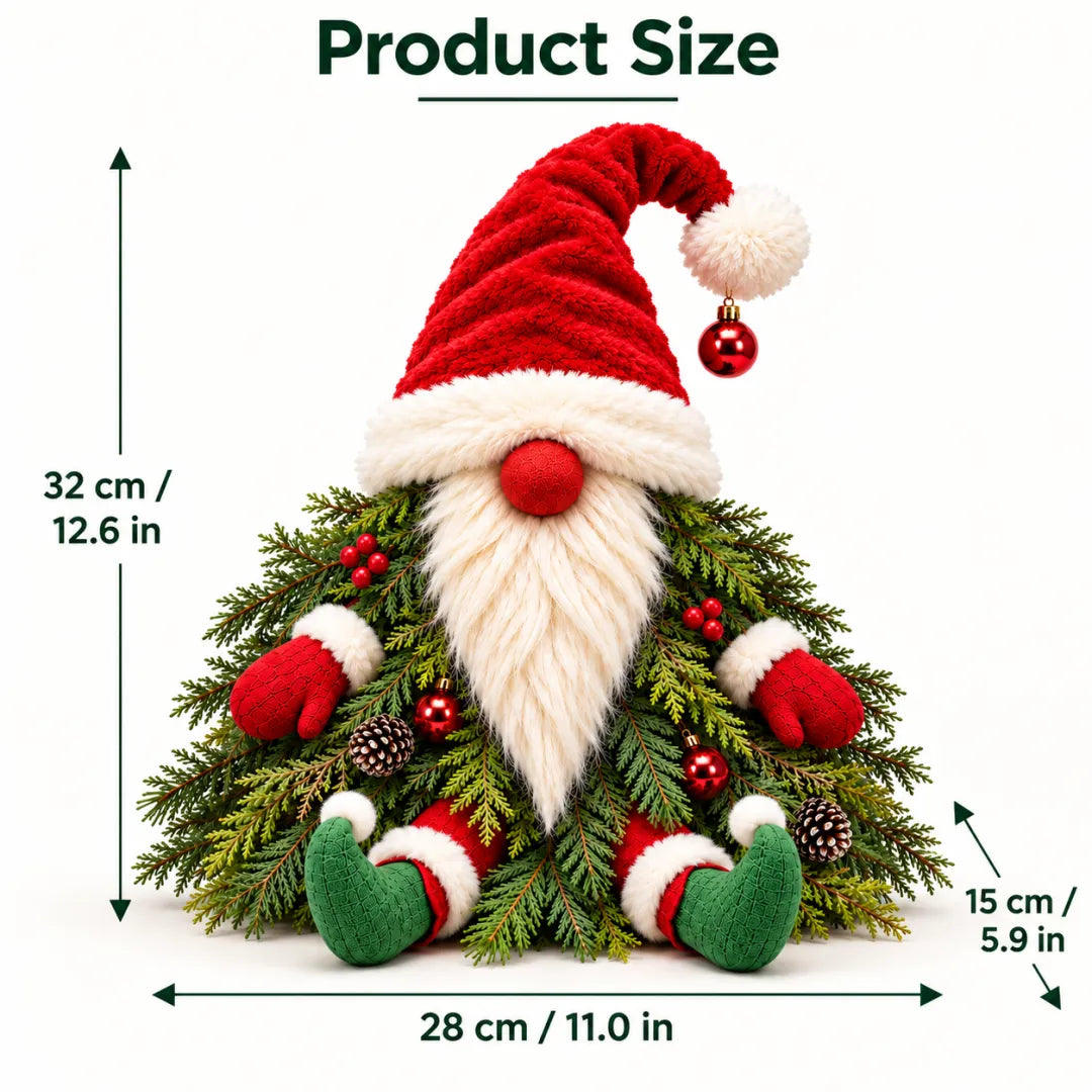 Sitting Christmas Evergreen Gnome Decor