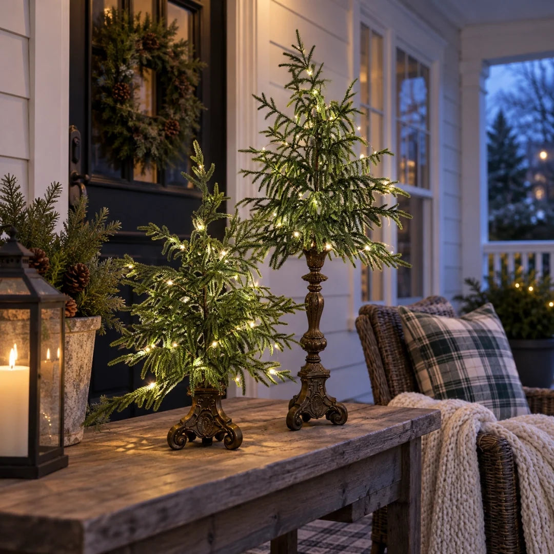 Vintage Lighted Norfolk Pine Trees