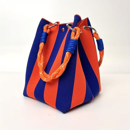 🏆👜 Limited-Time Sale: 49% OFF 🌴 Boho Striped Knit Bucket Handbag for Women – Handmade Summer Beach Shoulder Bag