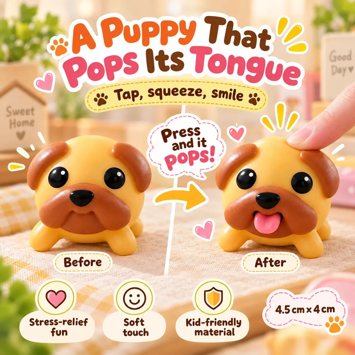 🔥60% Off🐶tongue-popping Puppy Squeeze Toy – Cute Pocket Fidget Companion