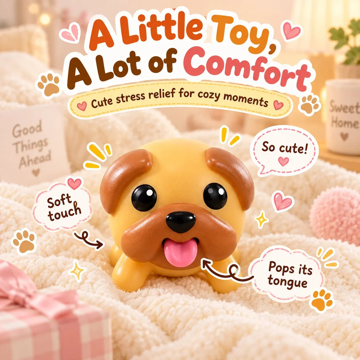 🔥60% Off🐶tongue-popping Puppy Squeeze Toy – Cute Pocket Fidget Companion