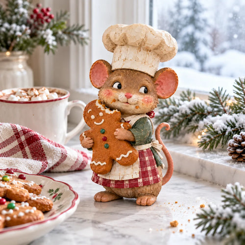 🍪 Gingerbread Mouse Baker Figurine