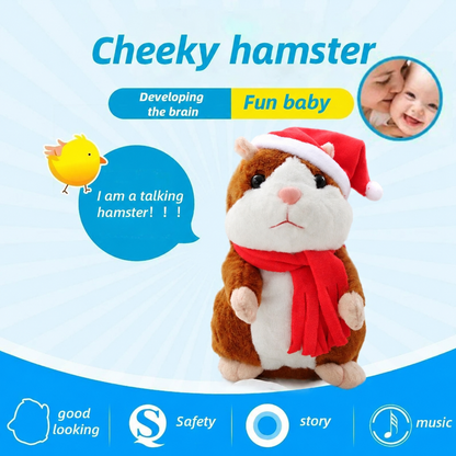 🐹 Last Day Special Price £13.99！✨Talking Hamster Plush – repeats whatever you say, auto head-shaking, hilarious fun for kids & adults.🎁