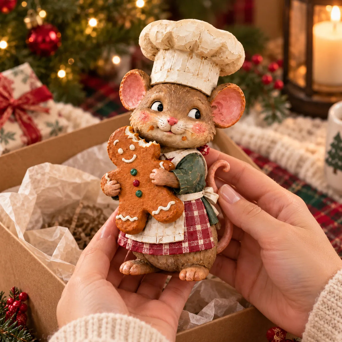 🍪 Gingerbread Mouse Baker Figurine