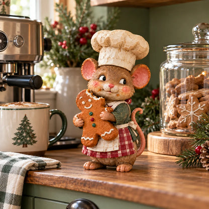 🍪 Gingerbread Mouse Baker Figurine