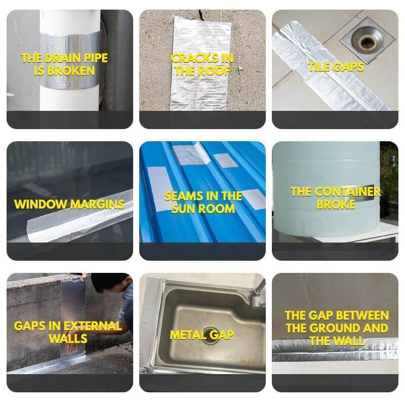 🛡️ Butyl Rubber Waterproof Tape: Aluminum Foil, Uv Resistant, Weatherproof