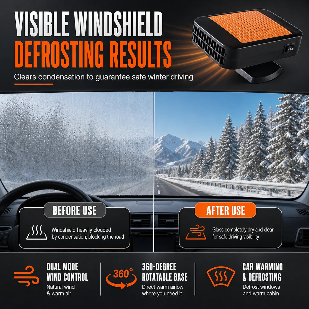 🎁2026 New Arrivals 50% Off💥🚗 Rotatable 12v Car Defroster & Defogger Fan