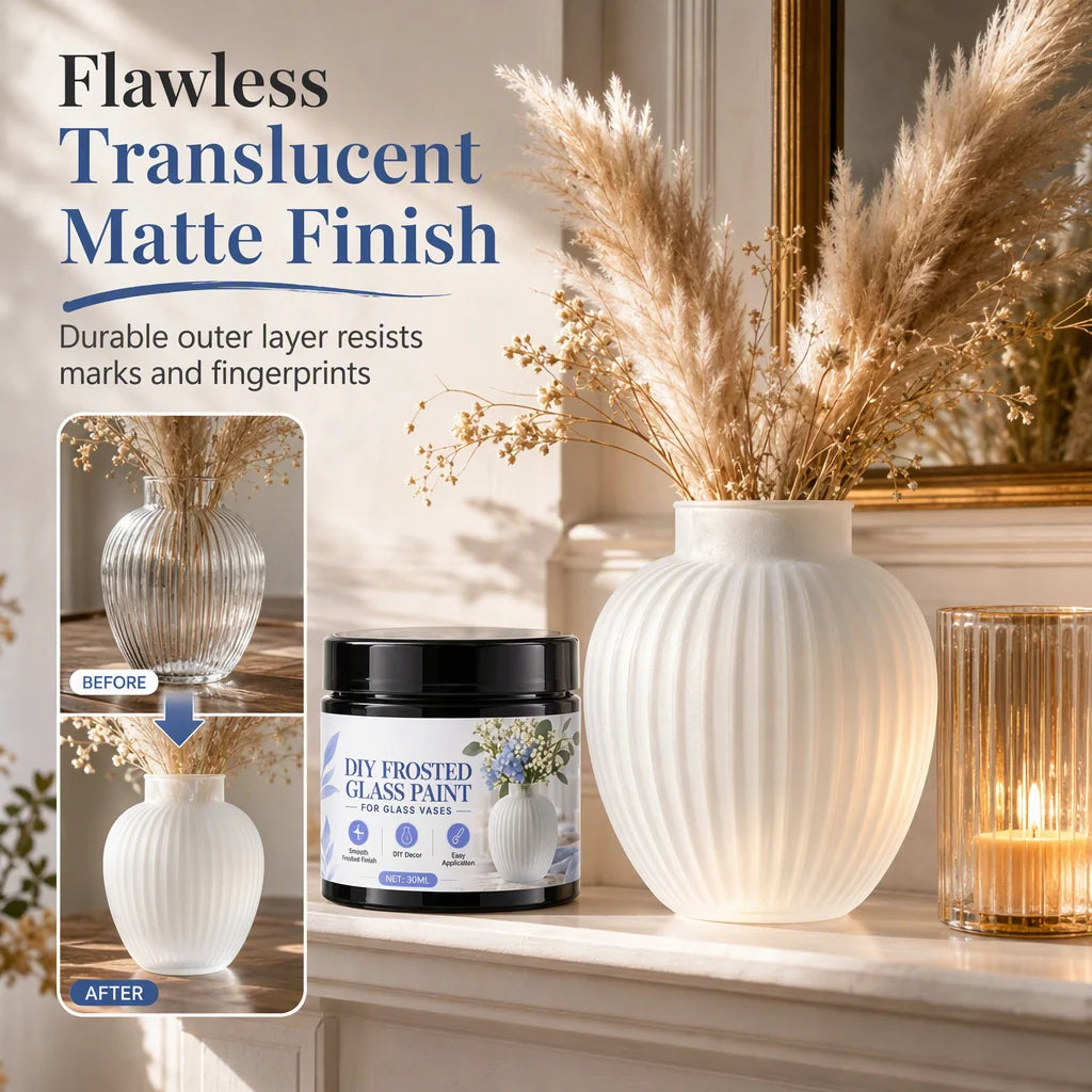 Glass Vase Diy Frosted Paint