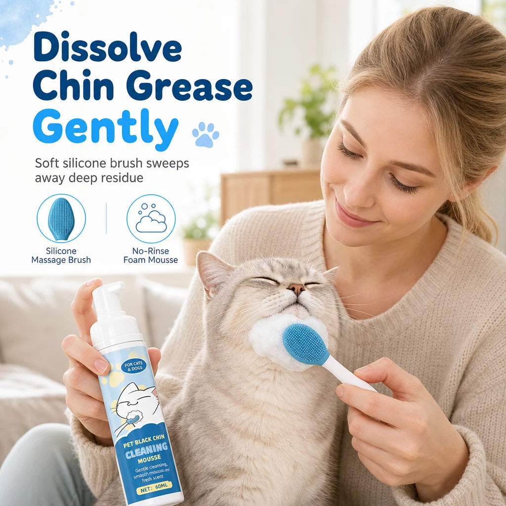 Gentle Pet Black Chin Cleansing Mousse For Cats And Dogs Safe Ingredients And Easy To Use