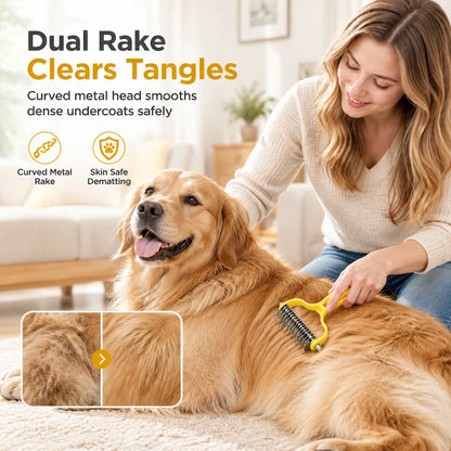 Pet Dematting Comb And Deshedding Grooming Brush For Dogs And Cats