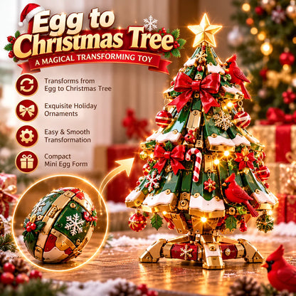 🔥 Last Day 50% Off 🔥 Egg-to-christmas Tree™ Magical Transforming Toy – Cardinal Christmas Tree Holiday Gift 🎄🎁✨