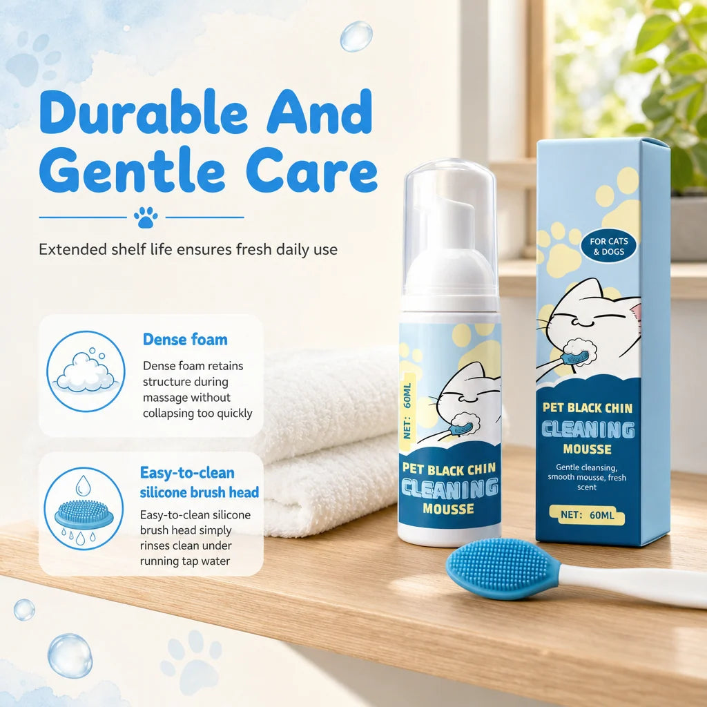 Gentle Pet Black Chin Cleansing Mousse For Cats And Dogs Safe Ingredients And Easy To Use