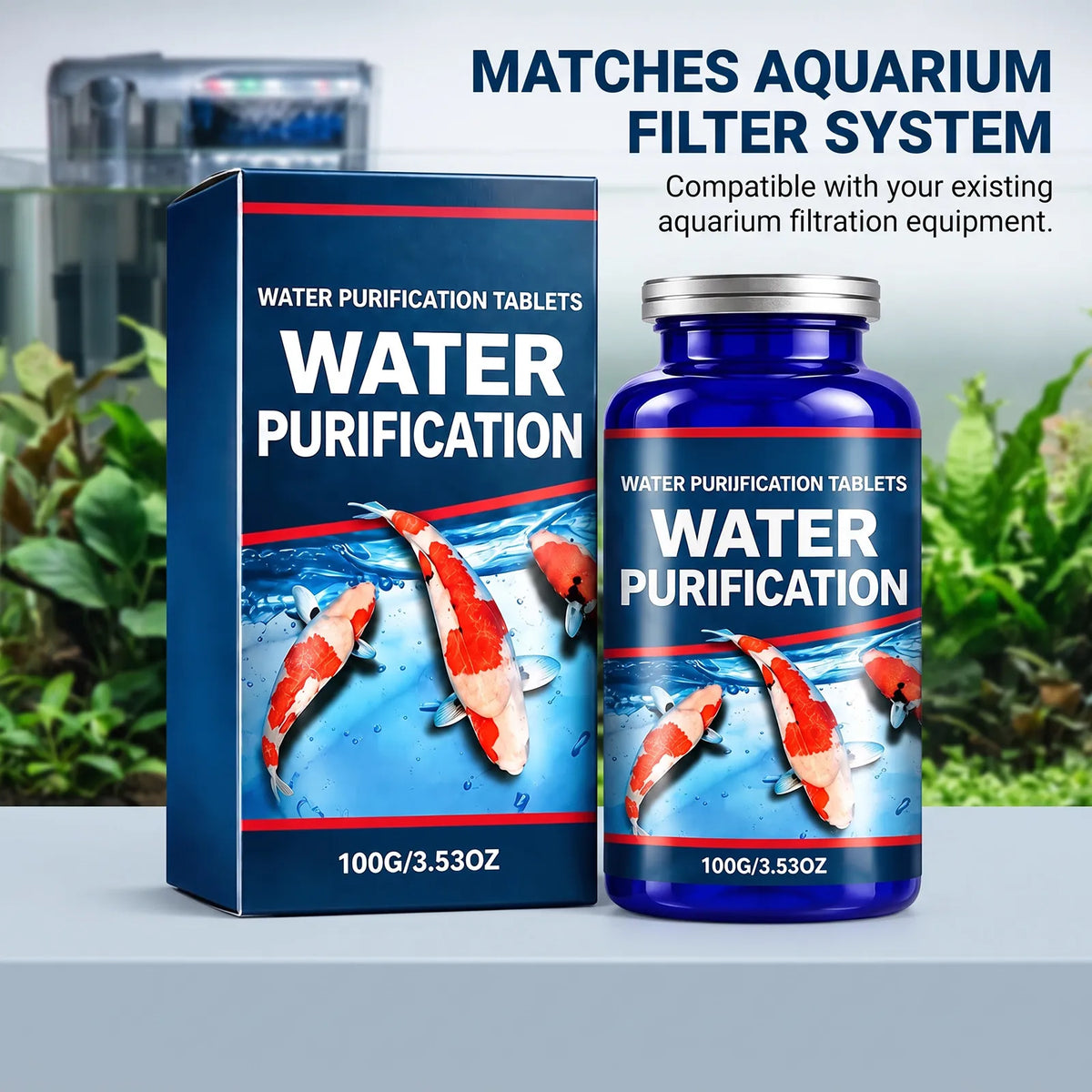 💧Aquarium Water Purifying Tablets ✨Fish Tank Water Cleaner Tablets for Turbid Water & Impurity Removal