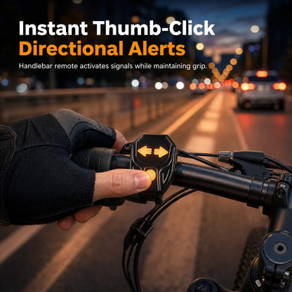 🚴 Wireless Bike Turn Signals: Thumb Control, Split Frame Lights, USB Rechargeable