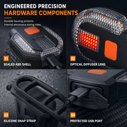 🚴 Wireless Bike Turn Signals: Thumb Control, Split Frame Lights, USB Rechargeable