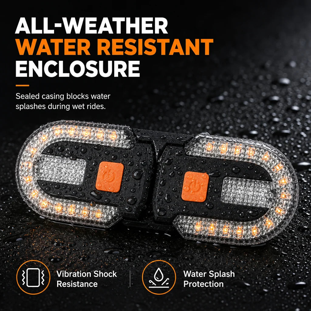 🚴 Wireless Bike Turn Signals: Thumb Control, Split Frame Lights, USB Rechargeable