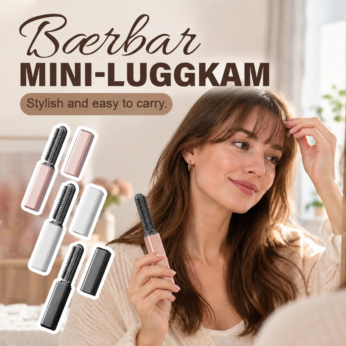 ✨ Compact Wireless Hot Comb – Handy Bang Styling Companion!