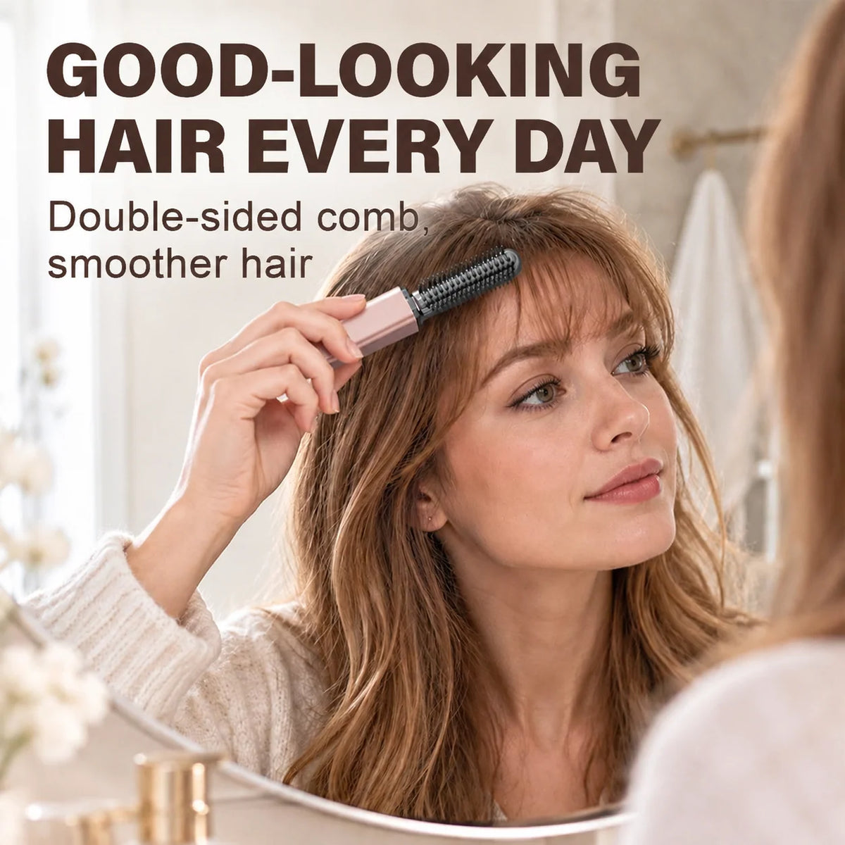✨ Compact Wireless Hot Comb – Handy Bang Styling Companion!