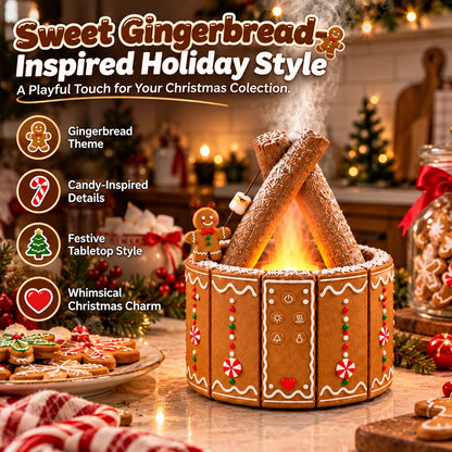 🎄 Christmas Campfire Aroma Diffuser – Cozy Flame-style Glow, Festive Mist & Adorable Santa/gingerbread Designs