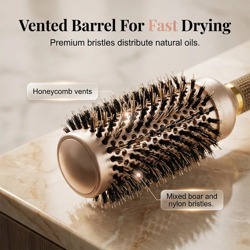 🏆 Last Day Special Price! 💇professional Volumizing Round Hair Brush – Vented Barrel, Ergonomic Grip, Salon Results ✨
