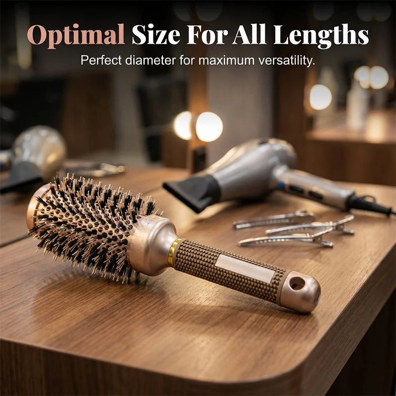 🏆 Last Day Special Price! 💇professional Volumizing Round Hair Brush – Vented Barrel, Ergonomic Grip, Salon Results ✨