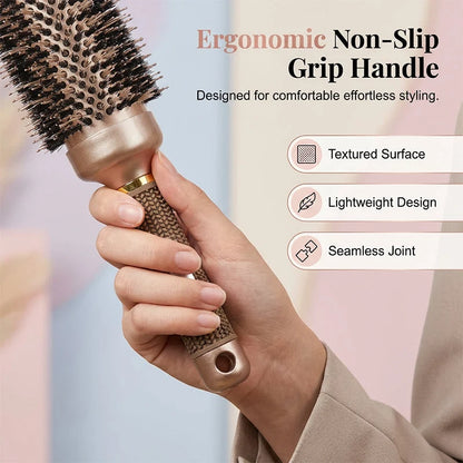 🏆 Last Day Special Price! 💇professional Volumizing Round Hair Brush – Vented Barrel, Ergonomic Grip, Salon Results ✨