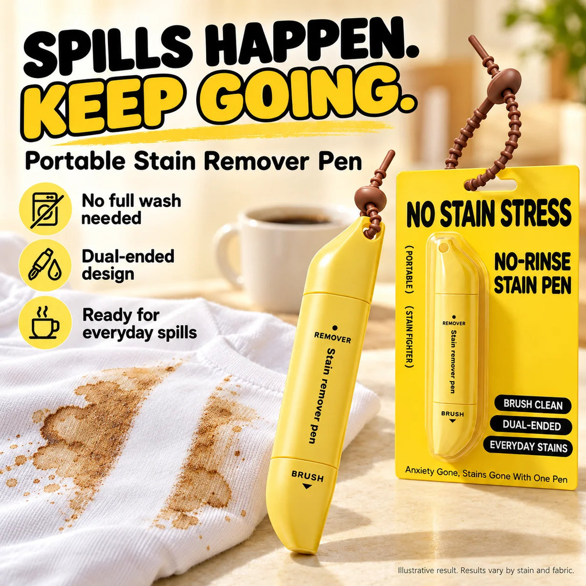🖊️ Portable Dual-Head Stain Remover Pen - Waterless Stain Cleaning💧