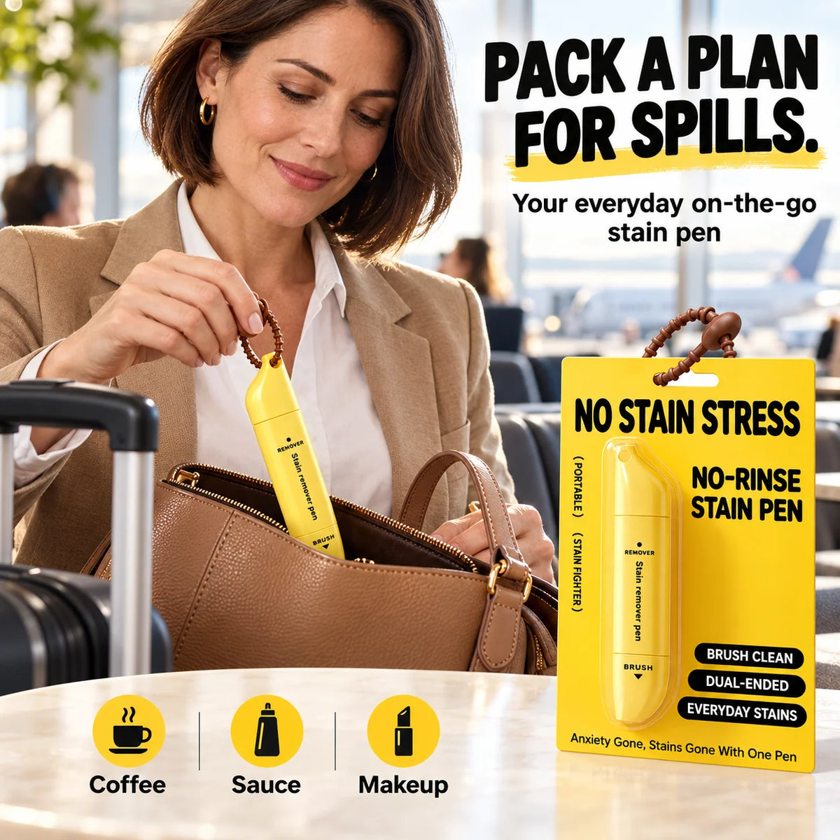 🖊️ Portable Dual-Head Stain Remover Pen - Waterless Stain Cleaning💧