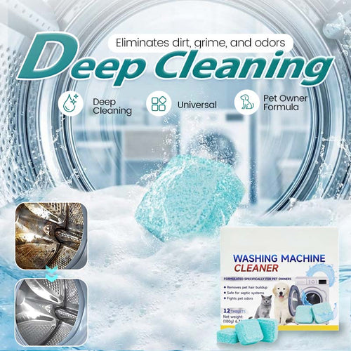 🎁washing Machine Cleaner – 12 Tablets, Deep Cleans Inner Tank & Pet Hair. 🧼