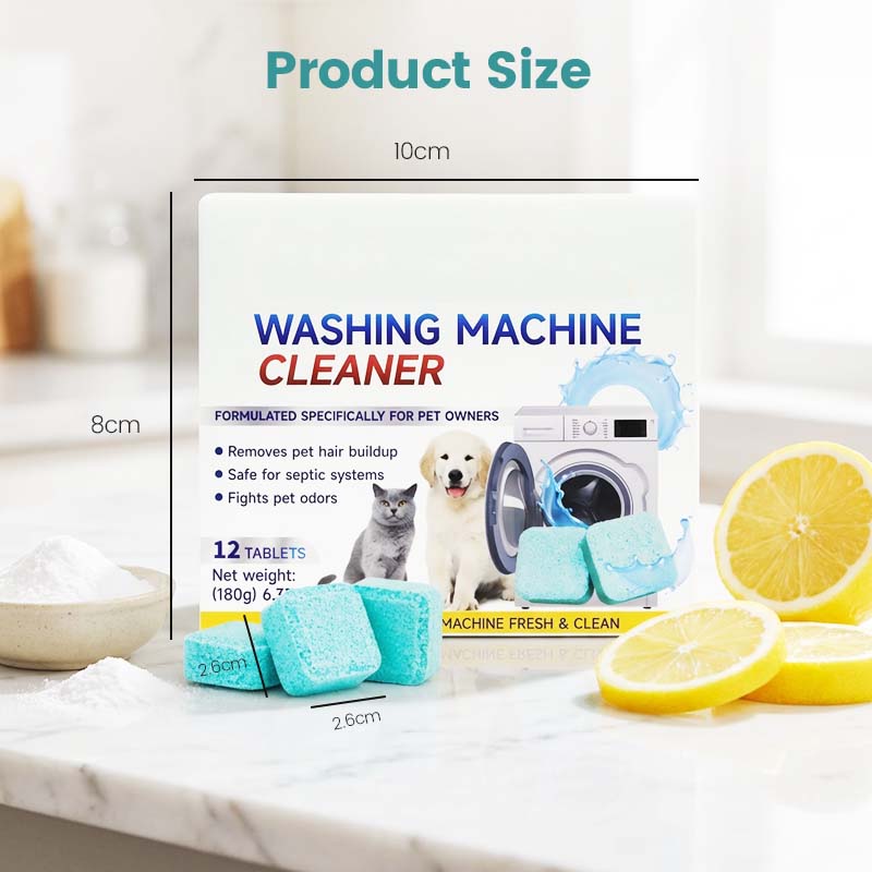 🎁washing Machine Cleaner – 12 Tablets, Deep Cleans Inner Tank & Pet Hair. 🧼